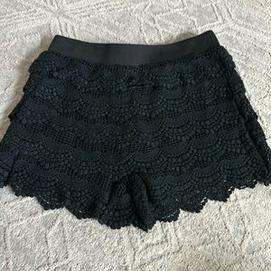 Brand new crochet shorts with elastic waist